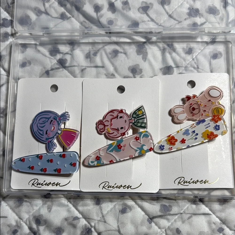 Ruiven Hair Clip Set with Cartoon Designs